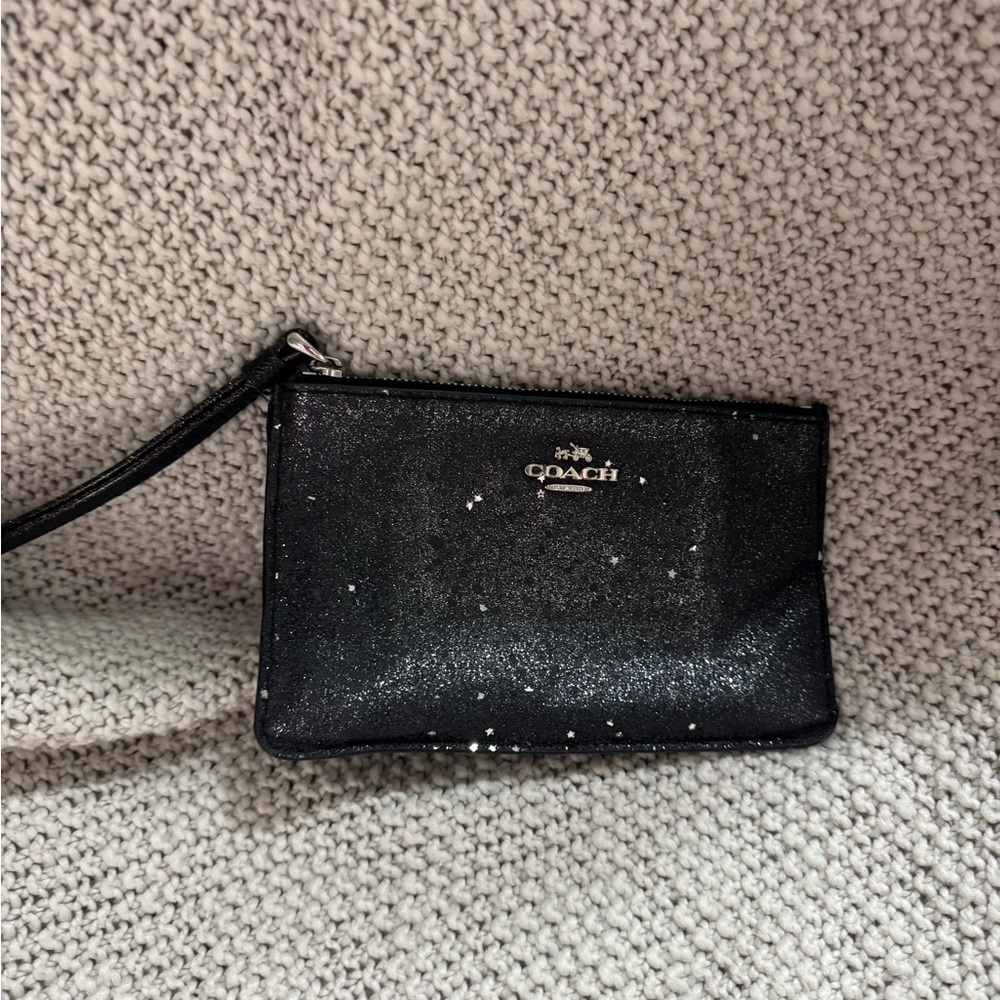 Coach Small Wristlet with Star Glitter.